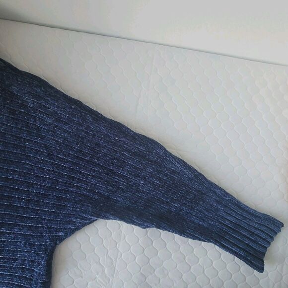 Torrid Women's Chenille Cocoon Open Front Ribbed Sweater Blue Plus Size 1 - Picture 13 of 15